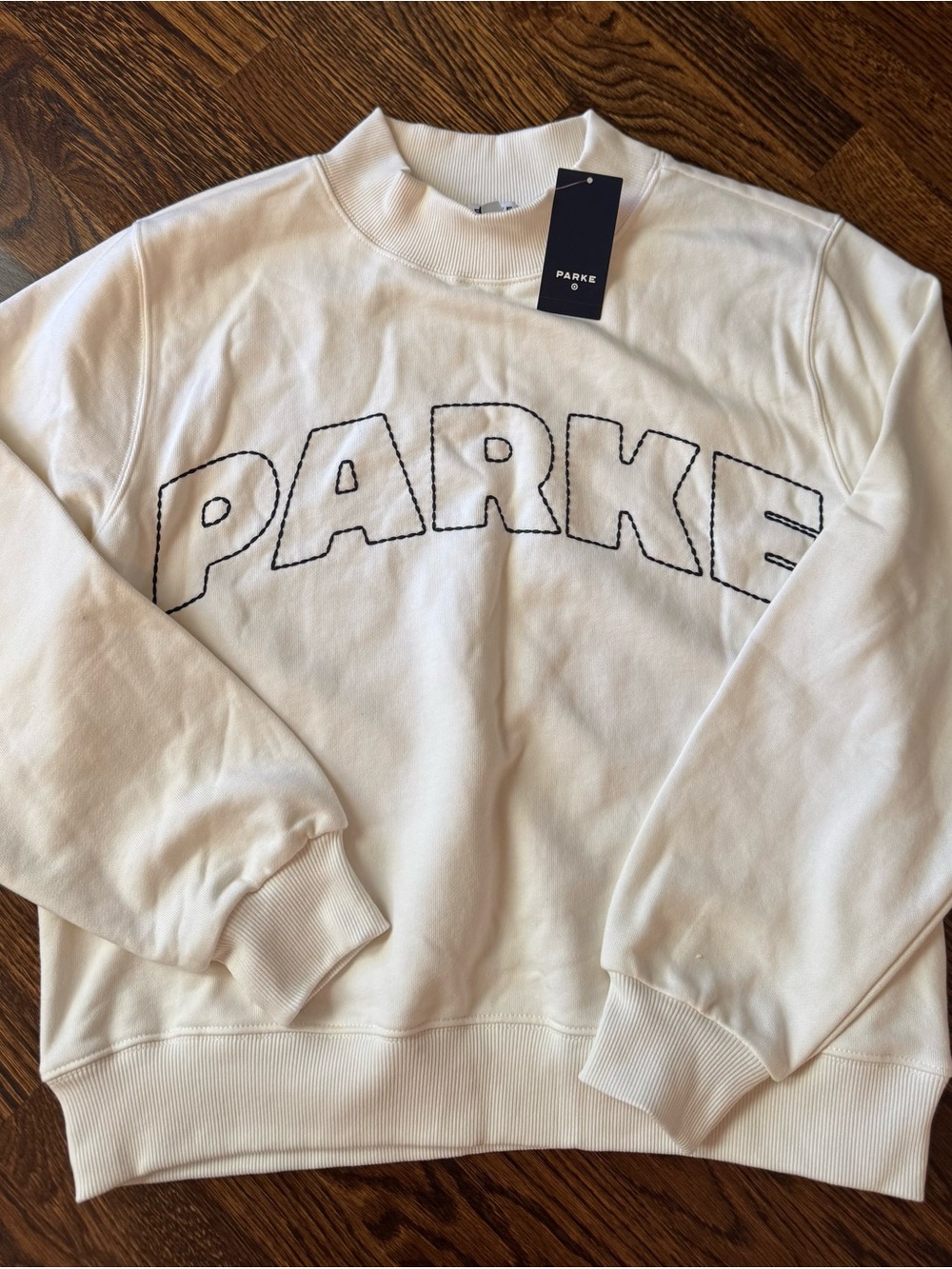 Parke Cream Logo Crewneck Sweatshirt